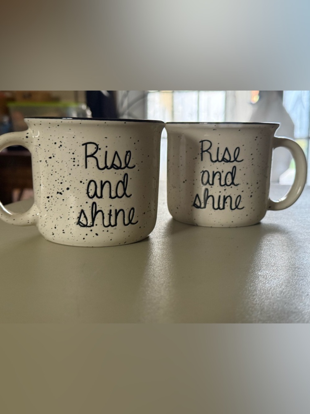 Set of 2 Rise & Shine Speckled Coffee Mugs